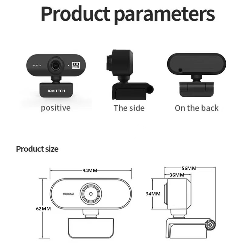 【COD】Jovitech Webcam Full HD 2K Video With Microphone Web cam 1080P FULL HD Jernih - CM09