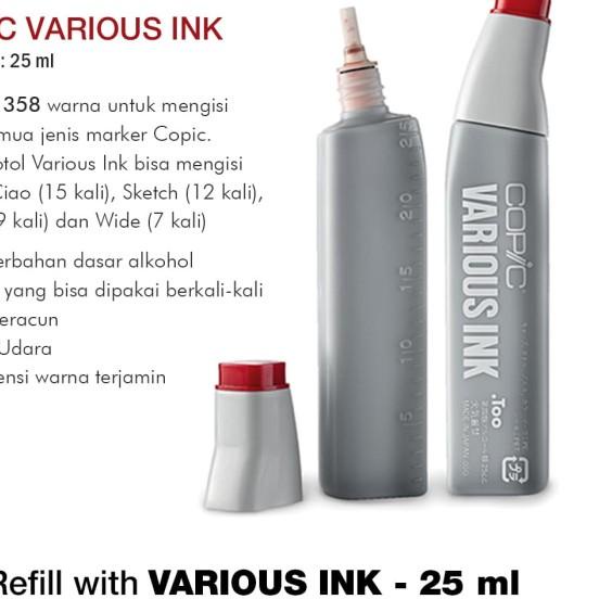 

COPIC VARIOUS INK - 25 ml - TINTA ISI ULANG COPIC