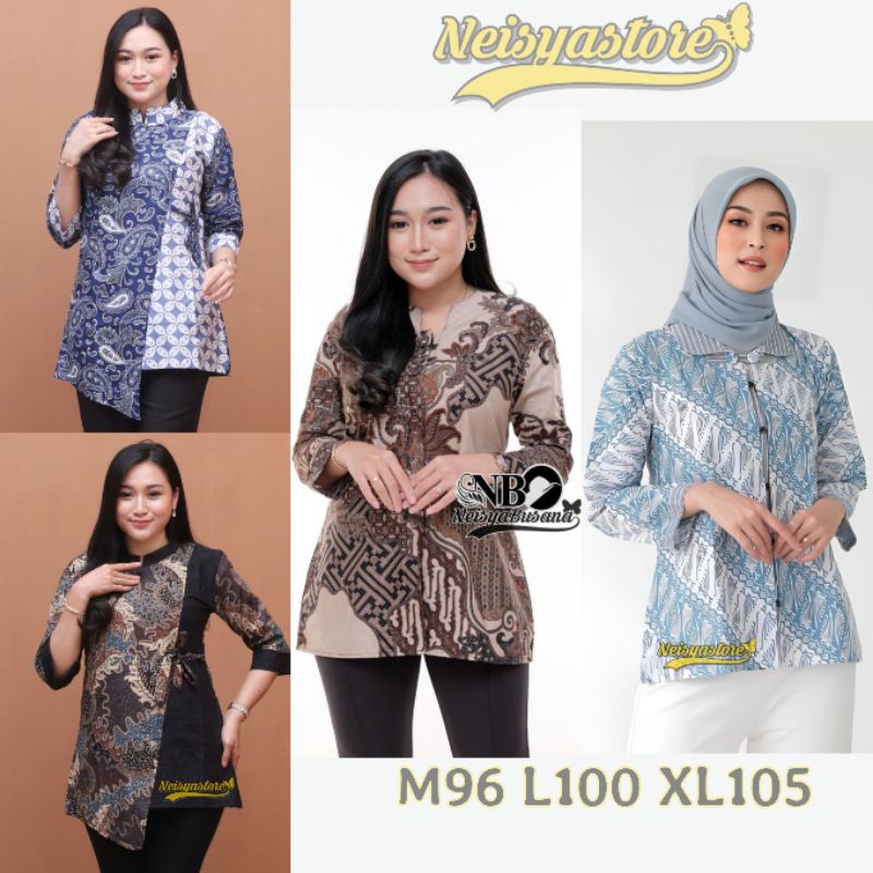 BAJU BATIK WANITA MODERN MONALISA GENES M,L,XL asli PEKALONGAN