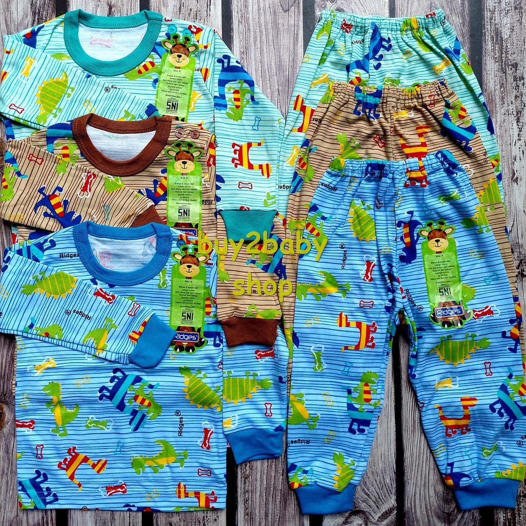 Setelan kaos celana panjang RIDGES Animal Series usia 6 Bulan-3 Tahun