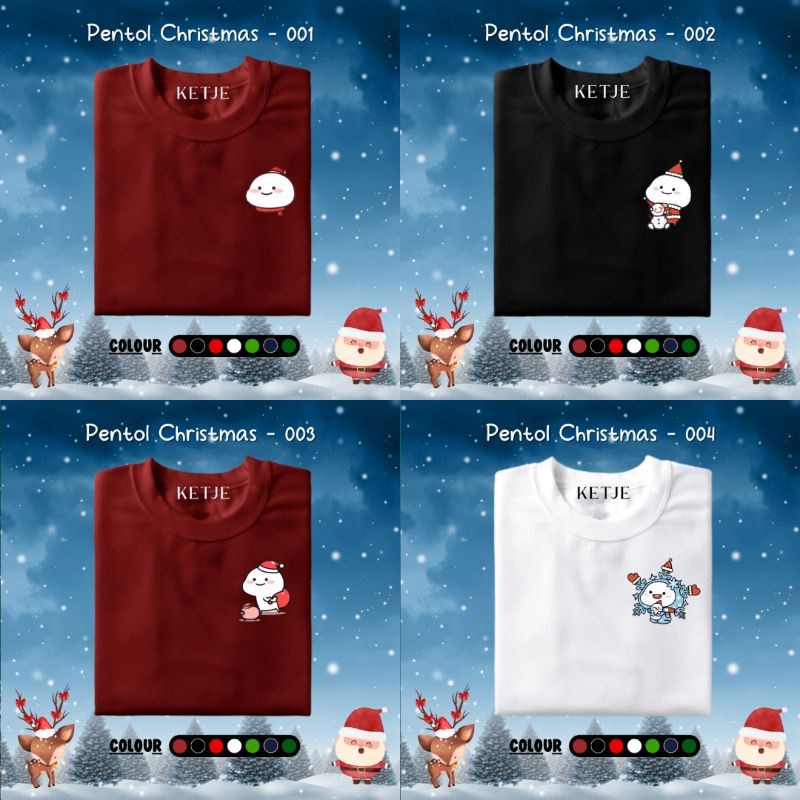 Kaos Baju Distro Christmas & New Year Edition - Quby Pentol Christmas New Year Natal Tahun Baru / Ka
