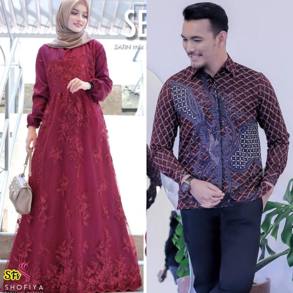 Maura Couple - Sania Ruffle Batik Couple Ori Ndoro Jowi Garansi Termurah Shopee - BATIK COUPLE GAMIS BRUKAT