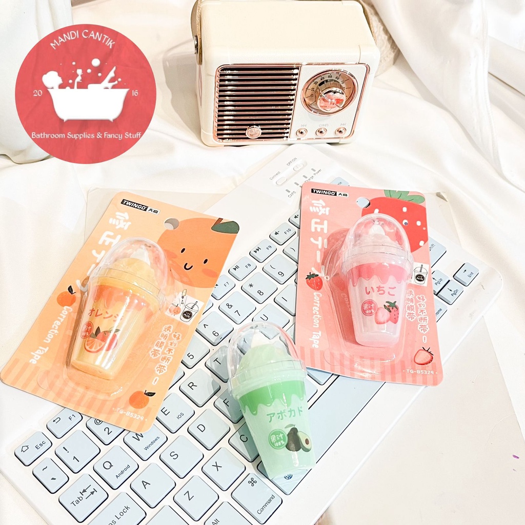 

Correction Tape SUNDAE bentuk minuman hits lucu tipex tip x penghapus pulpen bucks alat tulis sekolah kantor kado unik