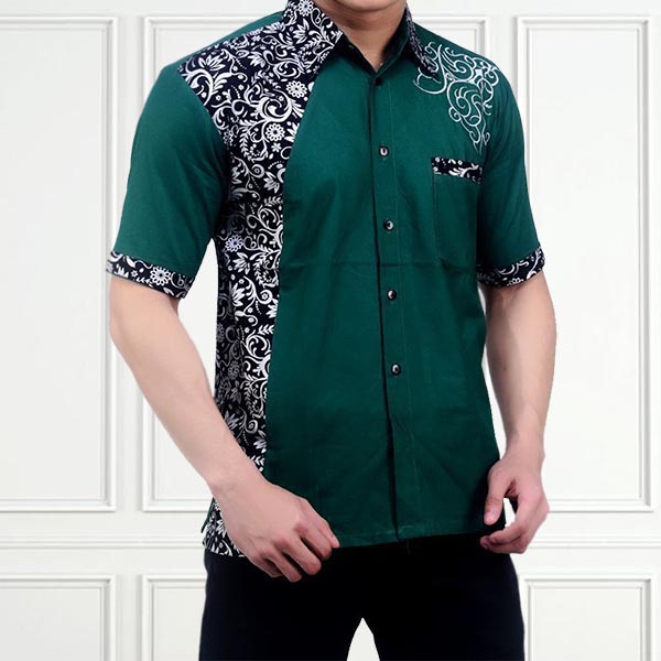 BJU BATIK PRINT PRADA HEM BATIK PRIA KEMEJA BATIK PRIA LENGAN PENDEK