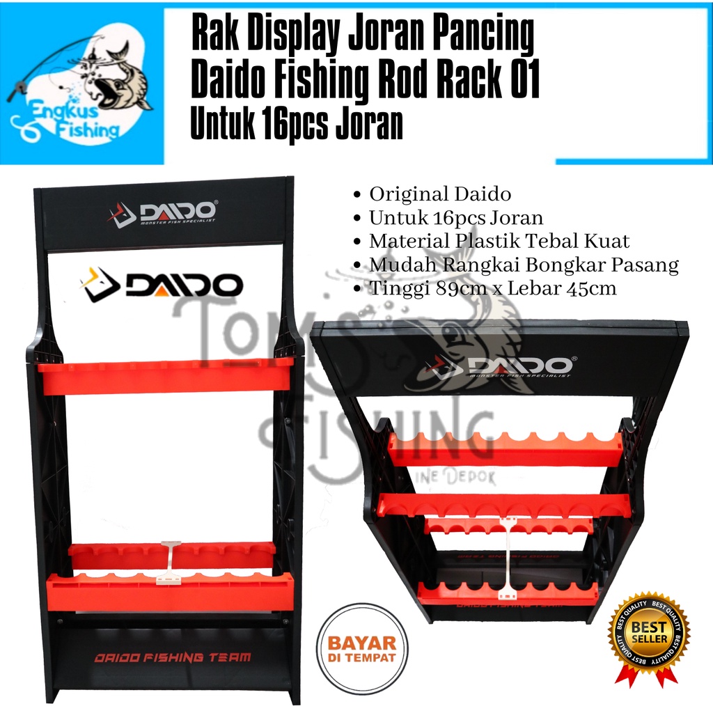 Rak Display Joran Pancing Daido Fishing Rod Rack 01 (Kapasitas 16pcs) Murah Kuat - Engkus Fishing