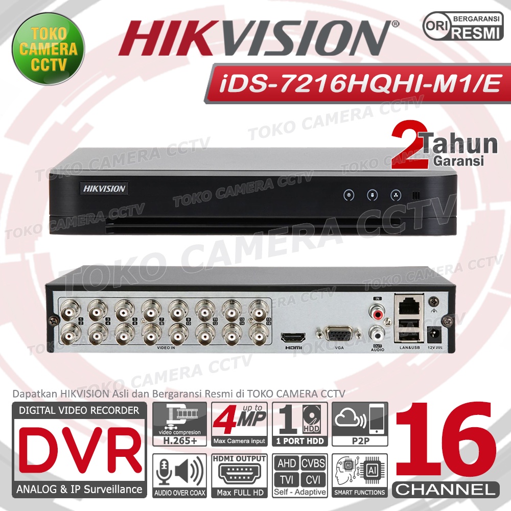 PAKET CCTV HIKVISION 2MP DUAL LIGHT AUDIO COLORVU 16 CHANNEL 9 KAMERA