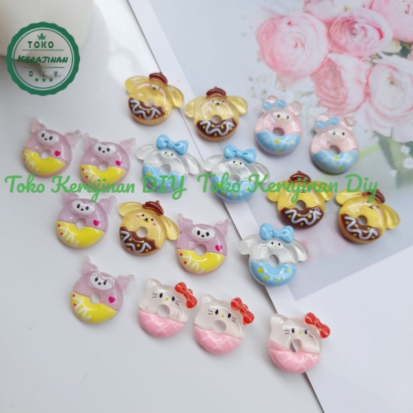 ( 5 Pcs ) Clay Resin Tempel Model Donat Pastel