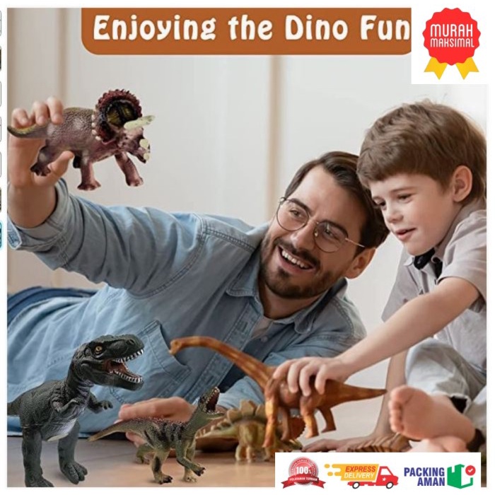 MAINAN  ANAK Miniatur Dino Dinosaurus Karet JURRASIC WORLD F283 KOLEKSI TIREK TREX