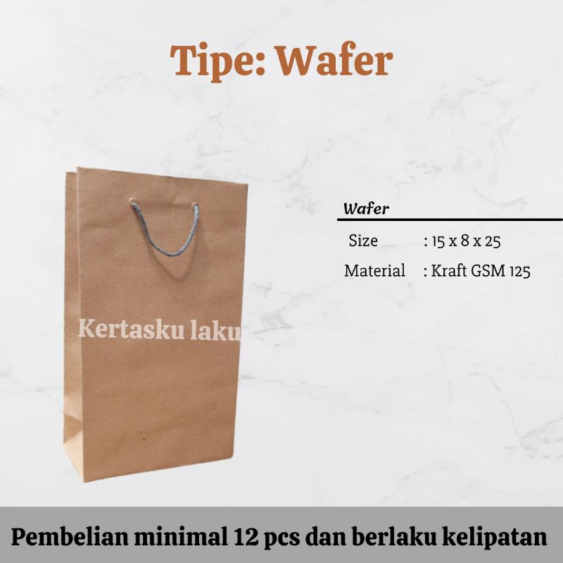 

Paper bag wafer Tali Sembur, tas kertas coklat polos, tas kertas souvenir, P15 L8 T25