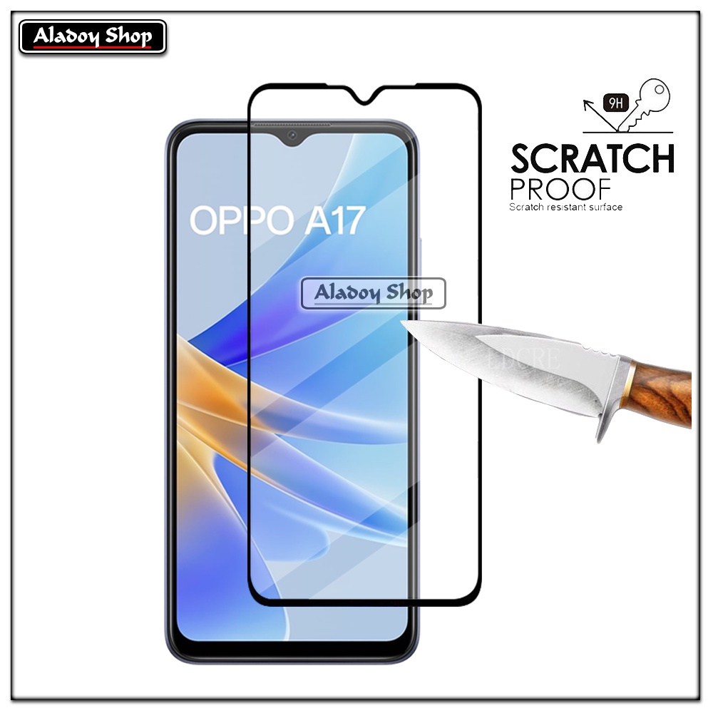 PAKET Tempered Glass + Skin Carbon Film 3D Oppo A17 4G 2022