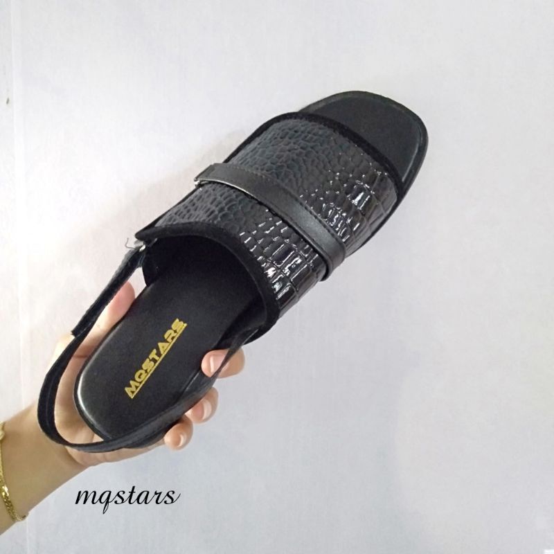 mqstars Sandal Flat Wanita Tali Kokop Croco