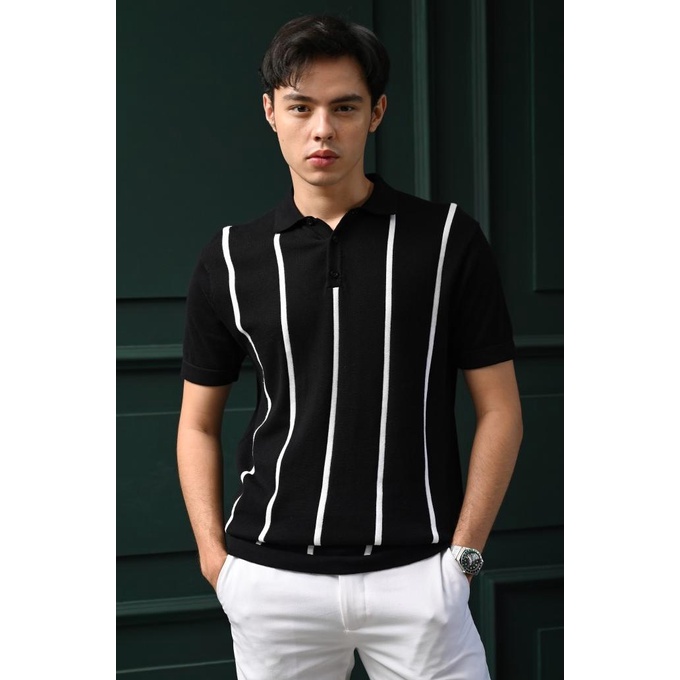 KAOS POLO PREPP STUDIO STRIPY POLO BLACK
