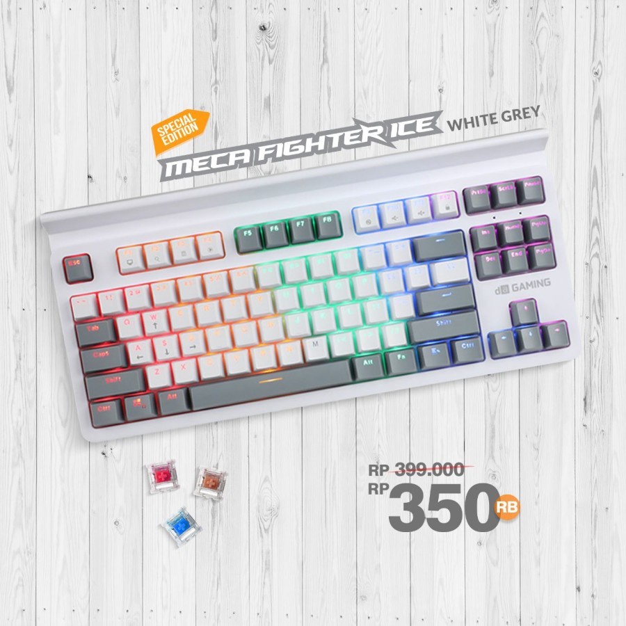 Digital Alliance Keyboard Gaming Meca Fighter Ice TKL SE White Grey