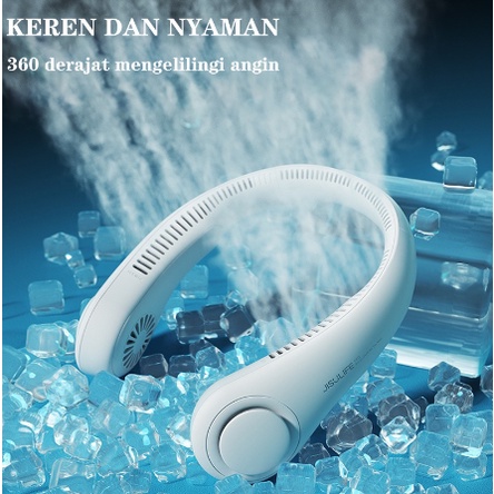 KIPAS ANGIN GANTUNG LEHER PORTABLE / KIPAS ANGIN USB PORTABLE TANPA BALING-BALING / MINI FAN COOLER / MINI NECK FAN