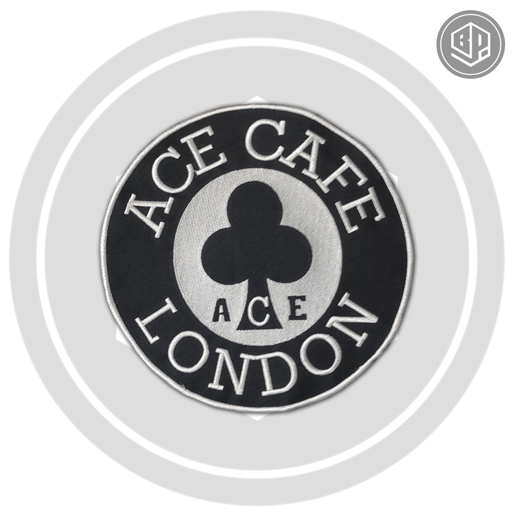 Backpatch Bordir Besar Jahit/Emblem Ace Cafe London /Patch Punggung Besar Dan Kecil Satu set