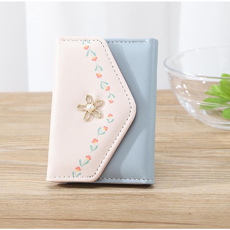 DOMPET LIPAT WANITA PREMIUM FASHION IMPORT MINI KULIT BIRU STRAYA WA607B2 KEKINIAN PENDEK BRANDED BATAM CEWEK KOREA MURAH KARTU KOIN KECIL REMAJA SIMPLE LUCU