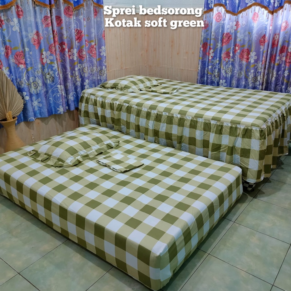 sprei sorong aesthetich korea  100 120 140 sprei sorong motif kotak2