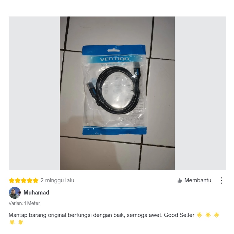 Vention Kabel Data USB 3.0 Male to Male Super Speed PC Laptop 3M