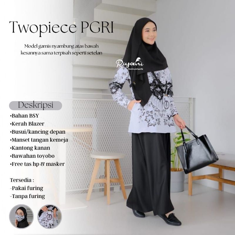 Seragam PGRI bahan BSY furing by Riyani/batik PGRI bahan BSY furing/kemeja PGRI Pria/Atasan PGRI wan