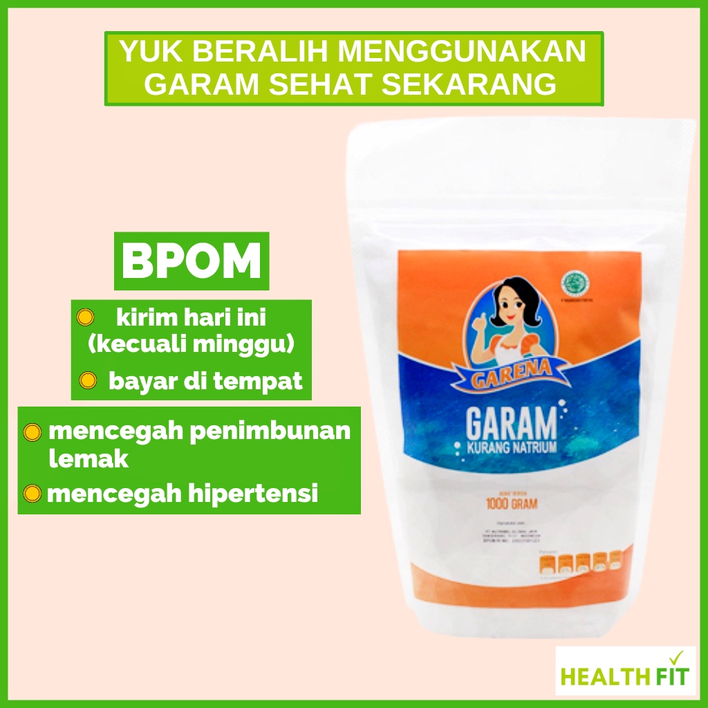 garam rendah natrium garam diet garam garena garam darah tinggi MERK GARENA 1000g