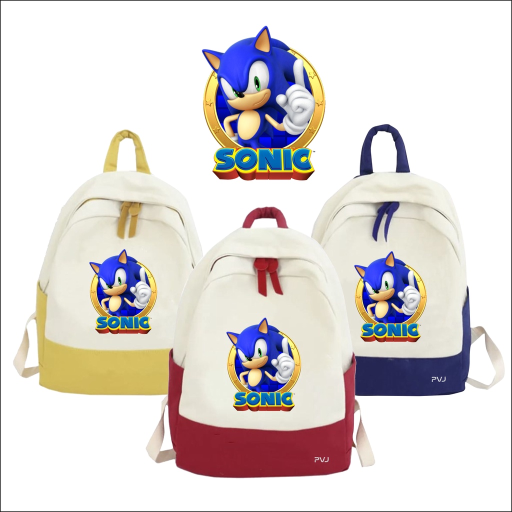PVJ Tas Ransel Anak Sekolah Laki Laki Motif Sonic