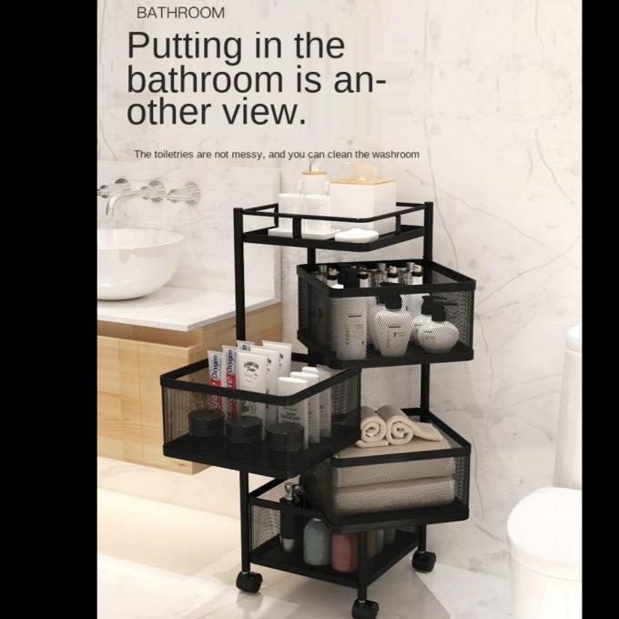 Rak Dapur Kamar Mandi Susun Multifungsi / Rak Troli Putar Serbaguna