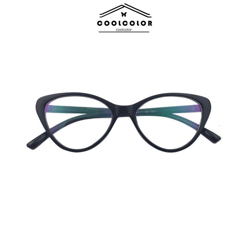 COD❤️kacamata Korea Wanita Kacamata Anti Radiasi Retro Wanita Fashion Cat Eye Eyeglasses Versatile Optical Glasses UV400 Bingkai- cl