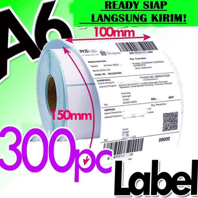 

HRG DISKON Kertas Label Barcode 100 x 150 Kertas Stiker Thermal 100x150mm isi 300