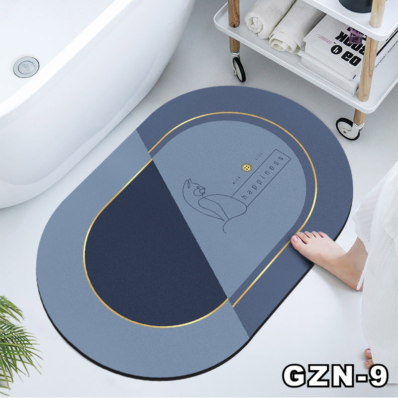 Keset Kaki Kamar Mandi Nyerap Air Anti Bakteri Premium Anti Slip Keset Batu Kamar Mandi motif lucu 2.8 RUMAHDESIGN-GZN-9-3.8