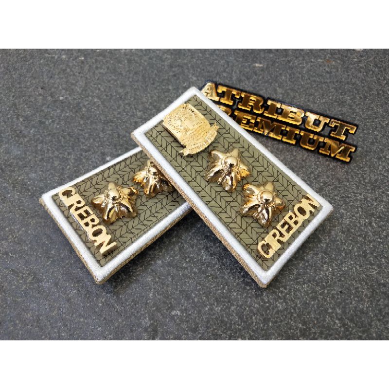 Pangkat PDH ASN CIREBON 4A Lis Putih Kain Akrilik