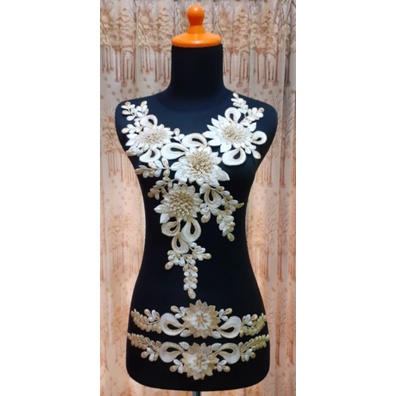 renda cantik bunga duri/renda bordir berkualitas/renda bordir tempel/renda bordir halus/renda bordir