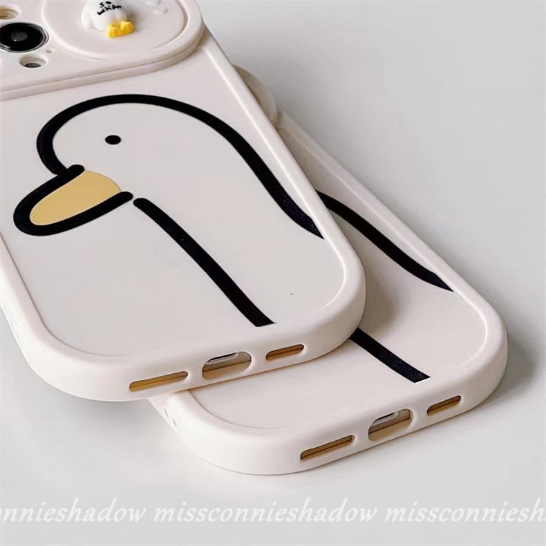 Soft Case TPU Motif Bebek 3D Untuk iPhone 7 8 Plus 11 Pro MAX 11 Pro MAX X XS MAX