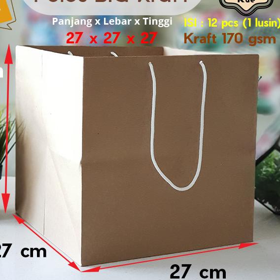 

Paper Bag Kue/Cake/Nasi/Bento Box Polos Kraft Coklat 27 x 27 x 27