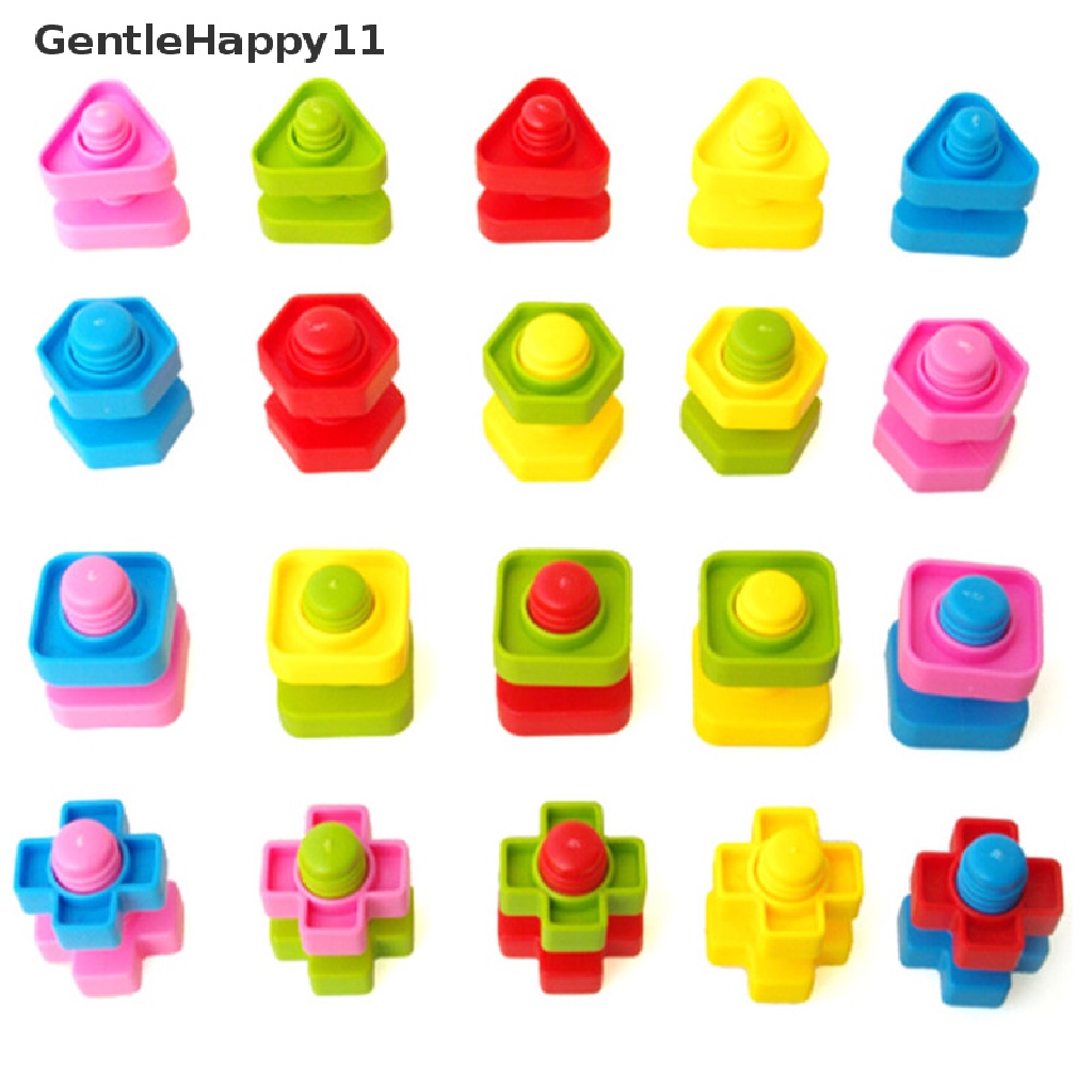 Gentlehappy 1set Sekrup Blok Bangunan Insert Blocks Bentuk Mur Mainan Hadiah Edukasi Anak id