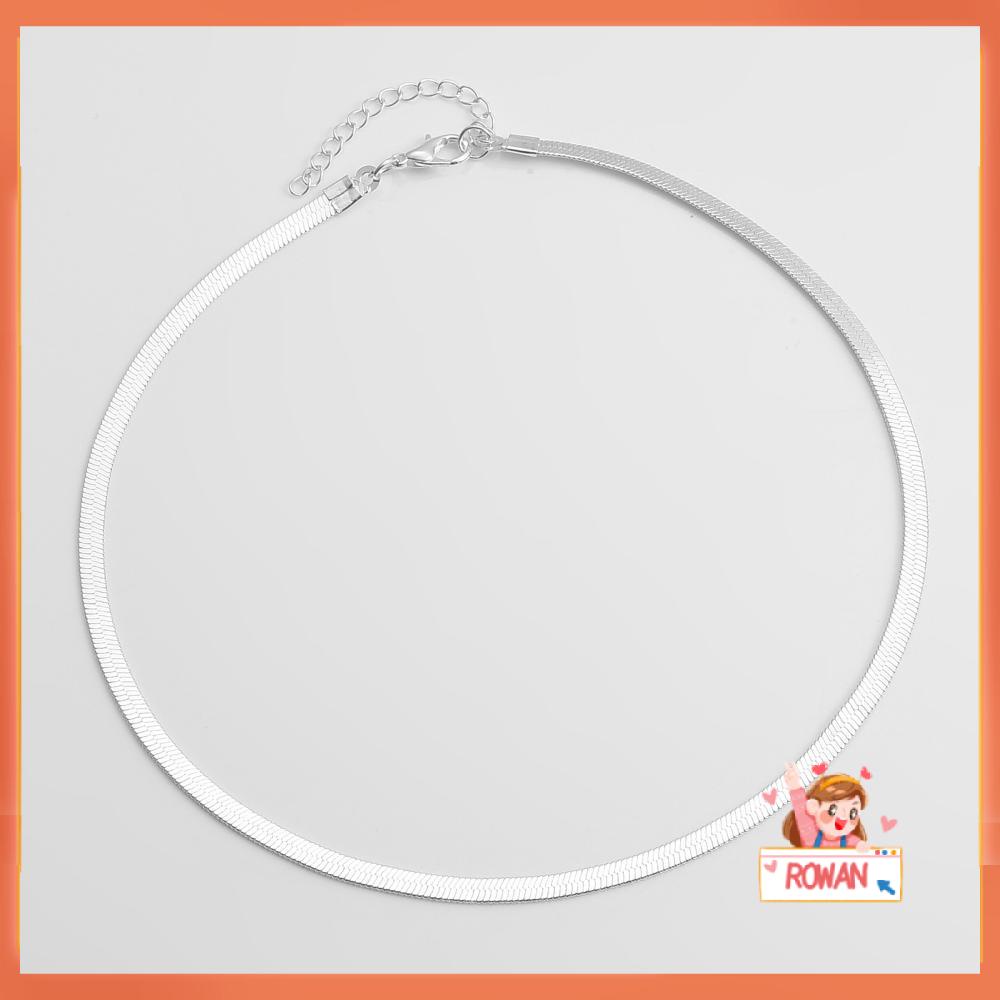 Kalung Choker Rantai Ular Liontin Bunga Warna Emas / Silver Gaya Retro Untuk Wanita