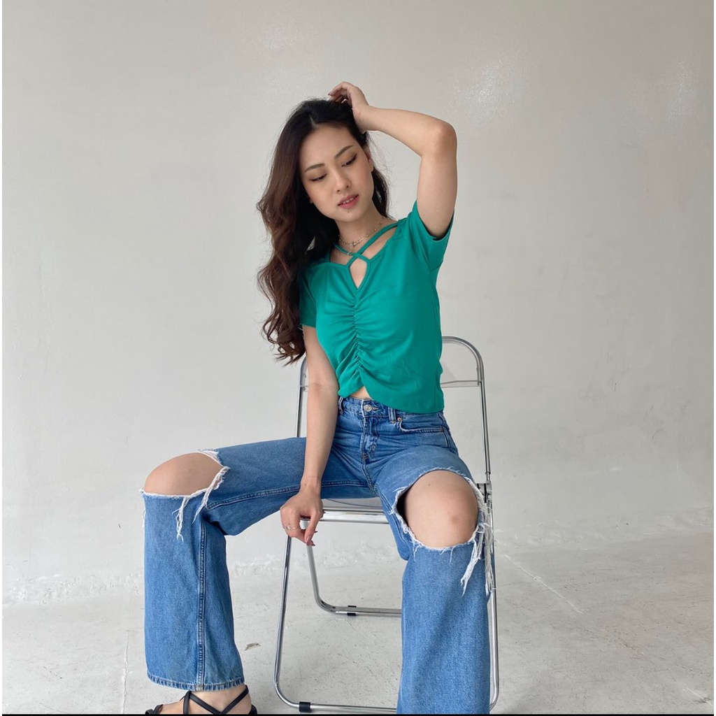 lookatmeofficial • Valeria Atasan Crop Top Rib Premium-503