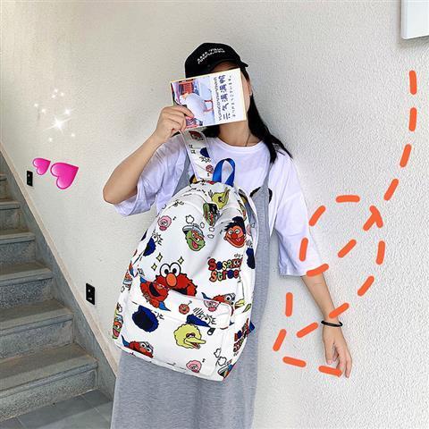 Sera 2019 baru tas sekolah gadis siswa perempuan versi Korea SMP kampus SMA Harajuku ransel Sesame Street