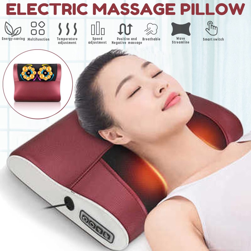 PROMO Bantal Pijat Bahu,Leher Multifungsi 24 Watt Massage Pillow Mobil dan Rumah Car Home - QR-N09