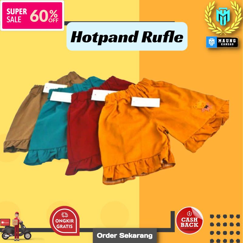 Hotpants Ruffle Boneka / Celana Pendek Anak 1-6 Tahun / Daily Pants