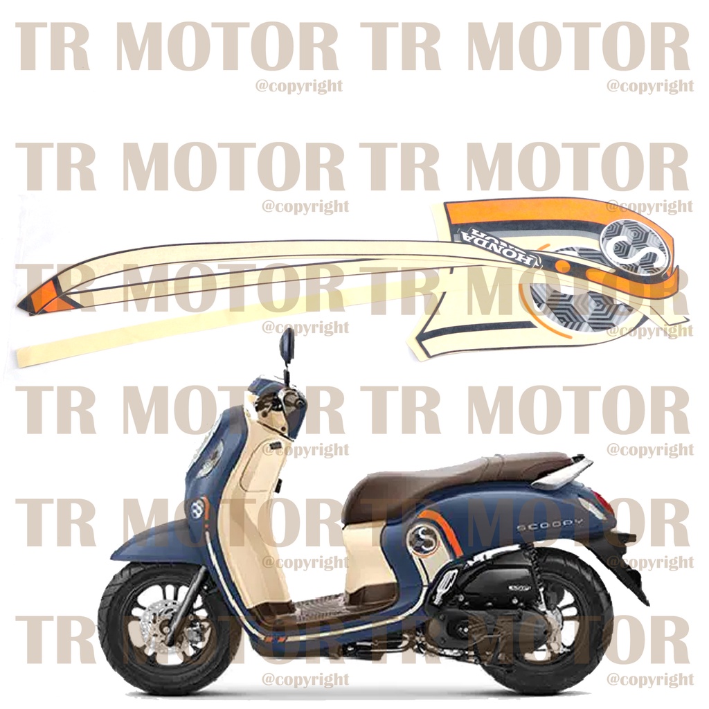 Stiker Motor Scoopy 2021 Sticker Striping Lis Full Set Motor