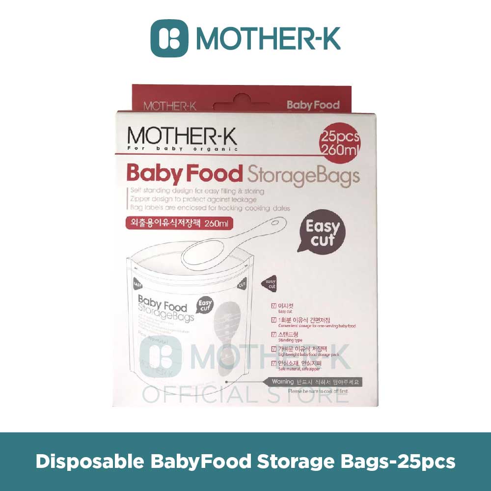 Mother-K Disposable Baby Food Storage Bags Kantong Penyimpanan Makanan Isi 25 Pcs