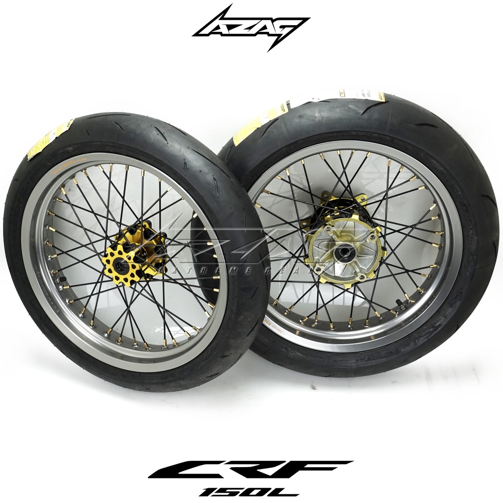 ban set honda crf 150 modif supermoto excel dunlop alpha wilwood