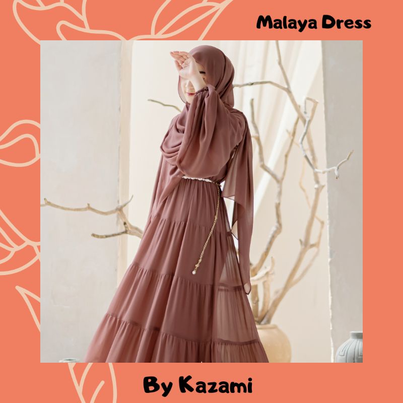 [FREE PASHMINA dan BELT] Malaya Dress by Kazami / Dress Kazami / Daily Dress