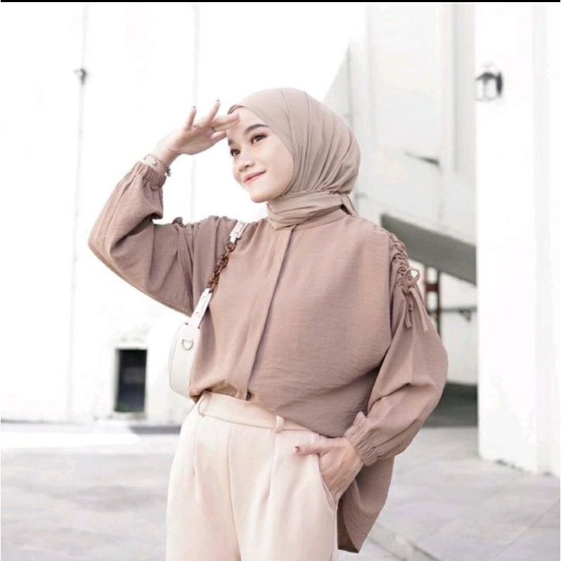 ATASAN BLOUSE CRINCLE // HEKSA KEMEJA SERUT SETENGAH LENGAN