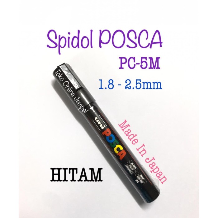 

[COD] HITAM Spidol POSCA Marker 1.8-2.5mm PC-5M Pen UNI kaca glass ATK0920PC