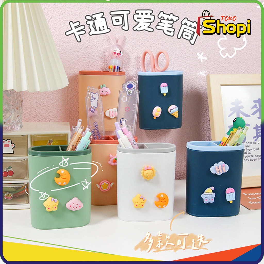 

♚ ♚Tempat Pensil Dan Pulpen Karakter DIY Desktop Multifungsi Pen Holder