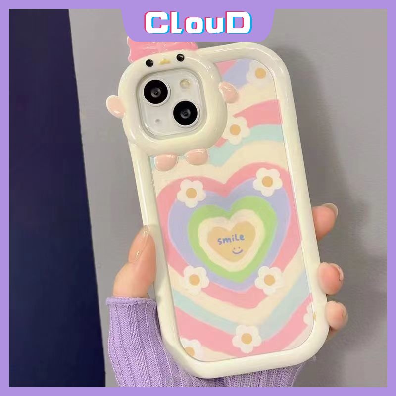 Kartun 3D Busur Little Monster Lensa Case Realme C21Y C25Y C31 C33 C11 C30 C35 C25 C15 C25s C1 C21 C2 C3 C17 Realme 9i 8i 7 8 9 5 5s 6i 5 7i Lembut Tpu Gradasi Love Hati Bunga Sarung Cover Sarung