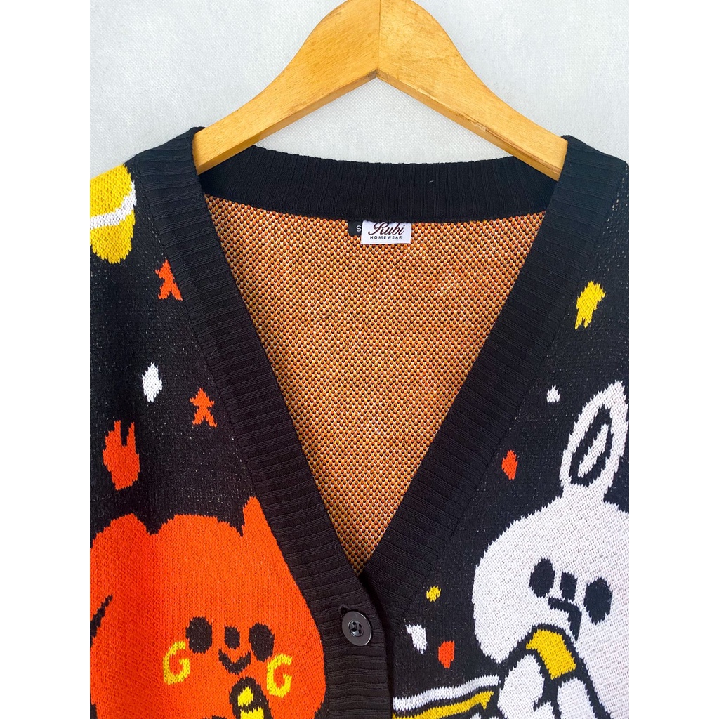 Cardigan winter rajut v-neck winnie harajuku