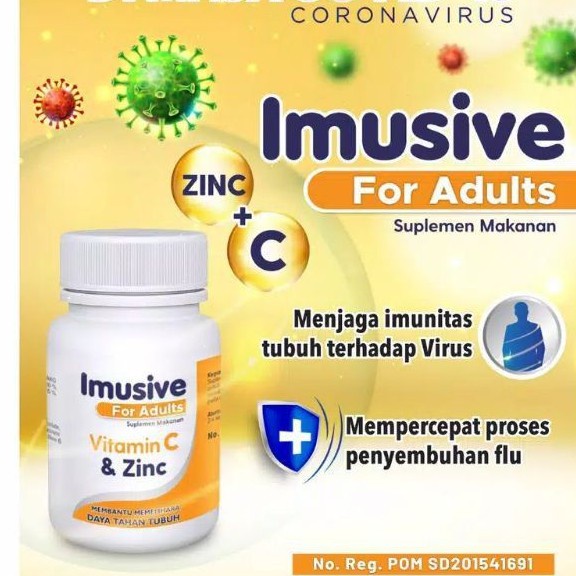 IMUNSIVE  ED 09-2023 Botol isi 60 Dewasa VITAMIN C &amp; ZINC