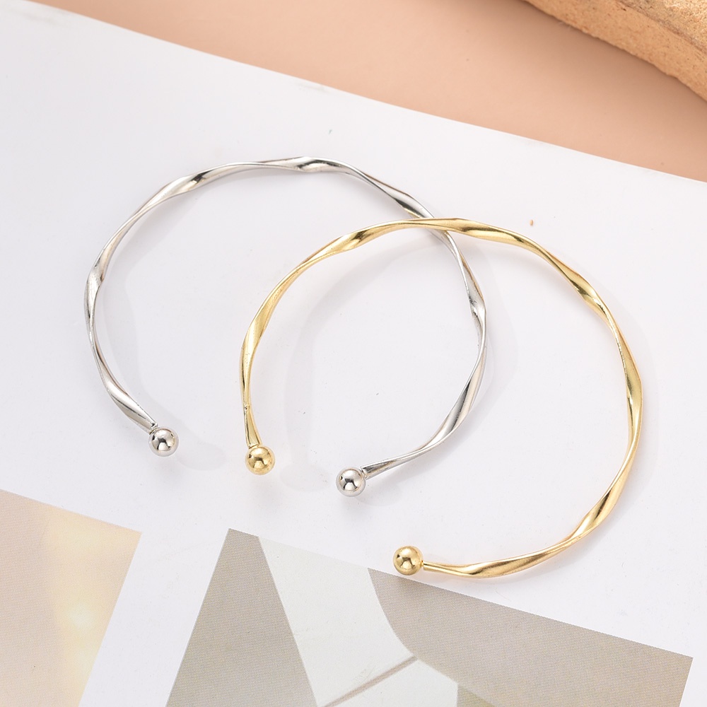 Gelang Bangle Model Terbuka Dapat Disesuaikan Gaya Korea Untuk Wanita